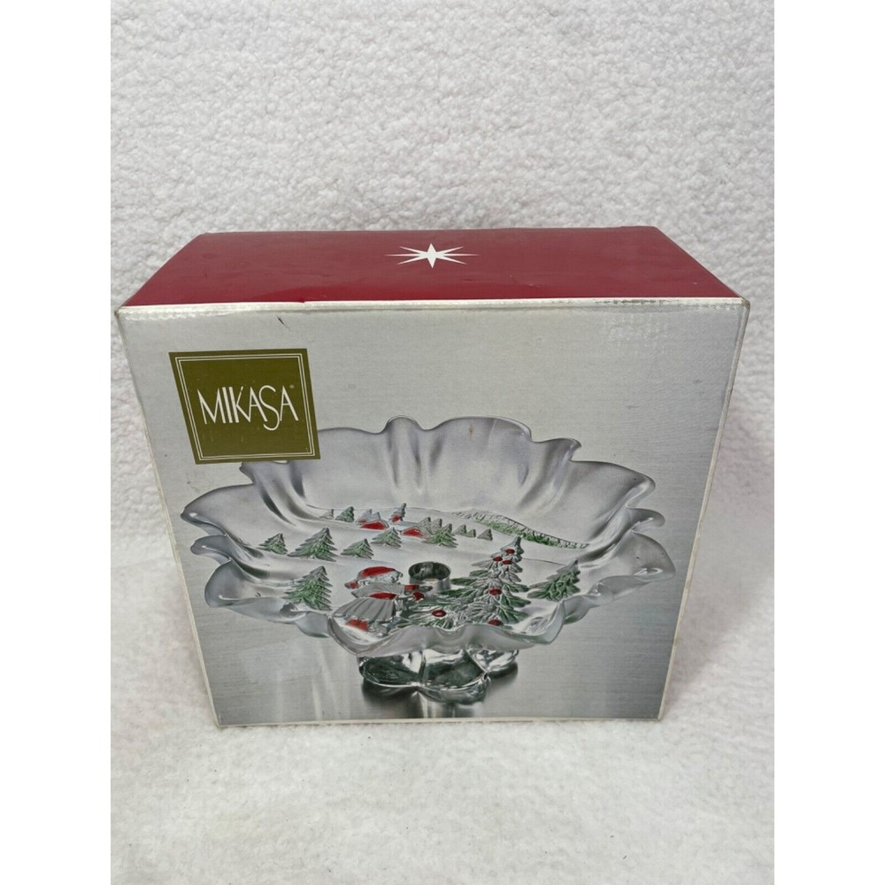 Mikasa Holiday Landscape Footed BonBon 9.5" Candy Dish Germany EUC